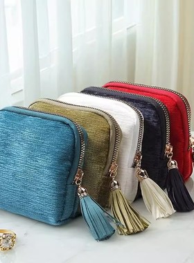 新款首饰包高档精致饰品手串手镯项链收纳袋便携带拉链首饰收纳包