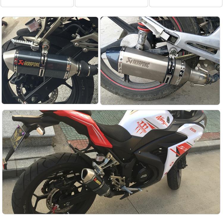 Ống khói thẳng xe thể thao âm thanh xe máy Kawasaki sửa đổi chân trời nhỏ khoan dung nhỏ hình lục giác bọ cạp ống xả phổ quát - Ống xả xe máy pô tay ga