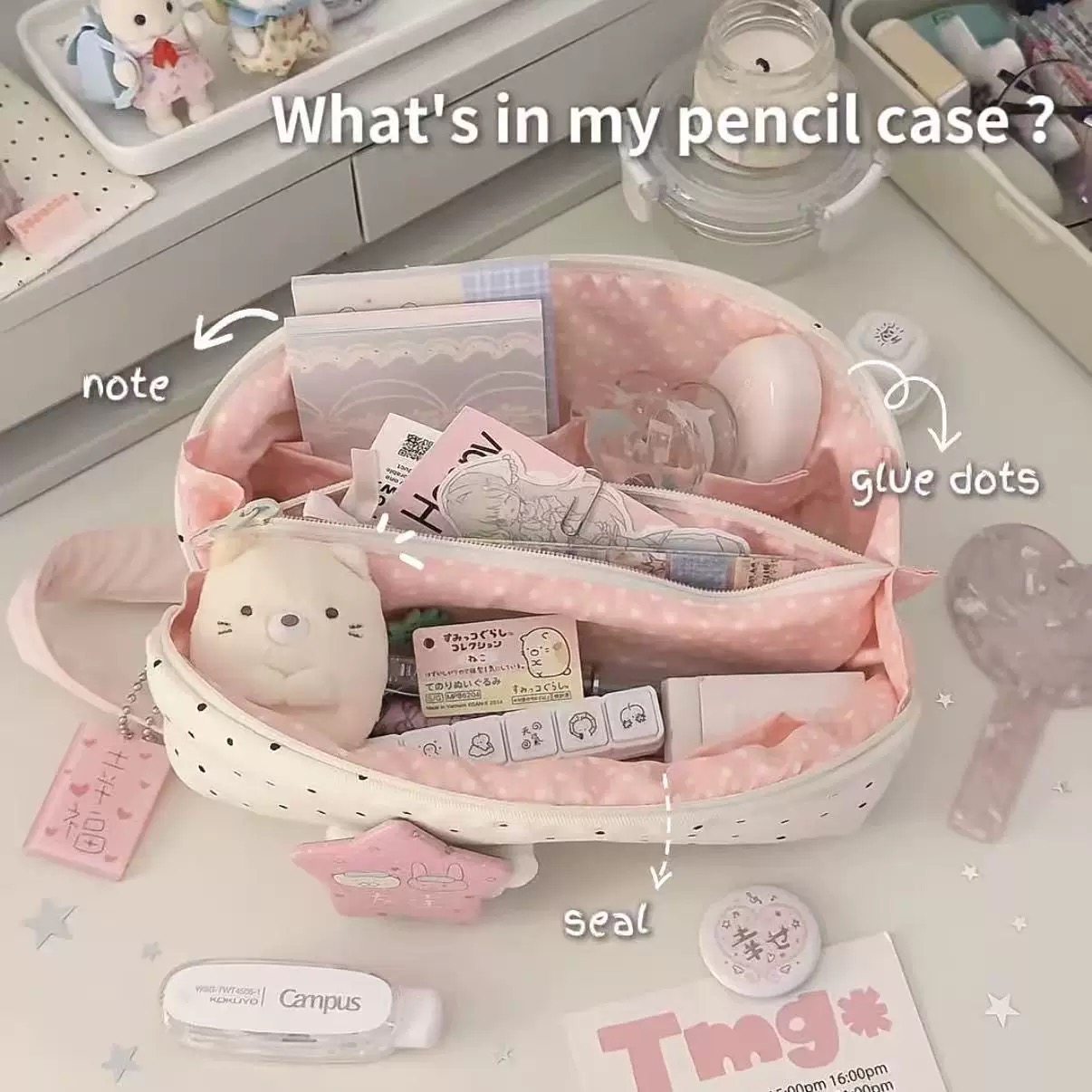 小红书同款波点贝壳手提笔袋学生ins风少女心高颜值大容量文具袋,文具电教/文化用品/商务用品,笔袋,淘宝优惠券,粉丝福利购,淘宝优惠卷