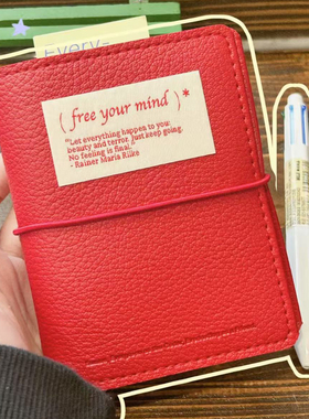 小红书同款复古红色m5手账本ins韩版高颜值学生随身日记事笔记本