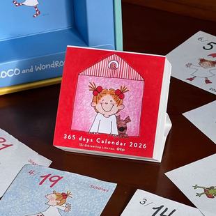 日系coco酱2026可爱mini小台历365日每日一页台历手账装 饰素材纸