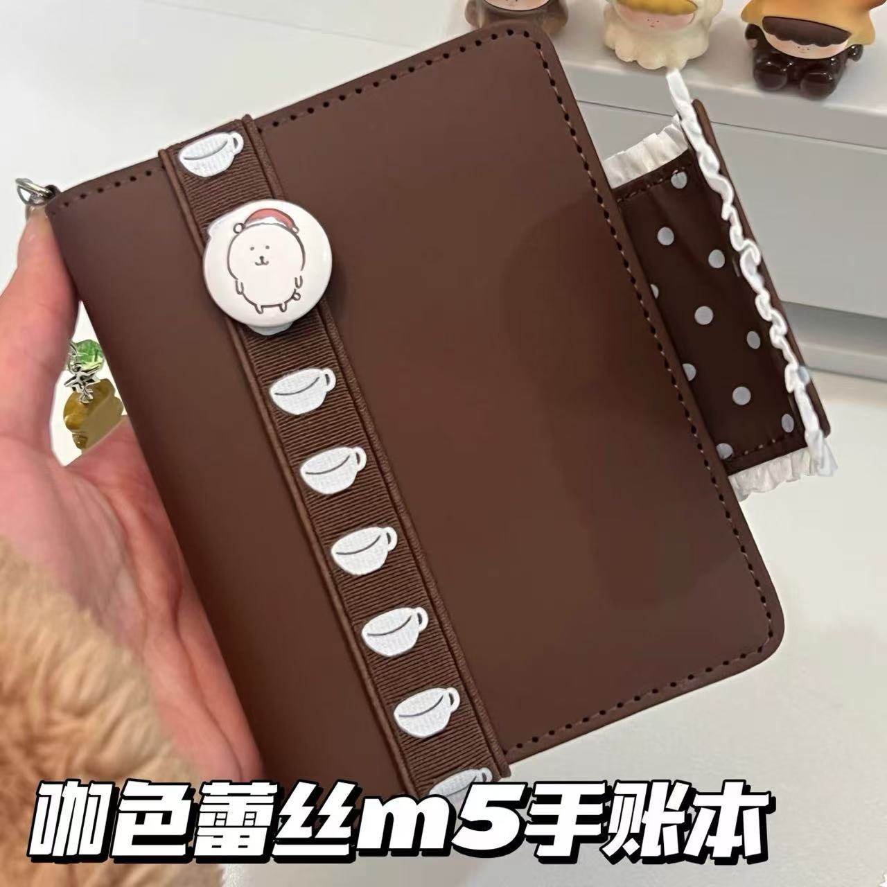 小红书同款咖色蕾丝m5活页手账本学生高颜值便携日程计划笔记本,文具电教/文化用品/商务用品,手帐/日程本/计划本,淘宝优惠券,粉丝福利购,淘宝优惠卷