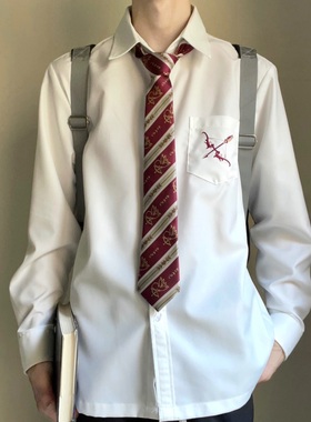 【爱神丘比特】以神之名｜DK男女白色日系短袖长袖衬衫赠同款领带