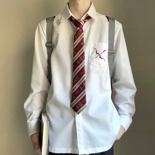 爱神丘比特 赠同款 以神之名｜DK男女白色日系短袖 衬衫 领带 长袖