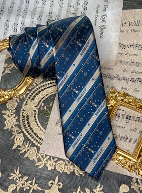 【皇后】以神之名｜JKDK原创提花深蓝百搭衬衫领结领带蓝色深蓝格