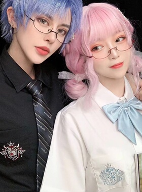 【天使恶魔】以神之名｜JKDK原创黑白日系短袖制服刺绣情侣衬衫