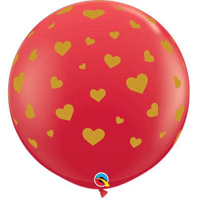 先锋圆形满面印花球 36吋 驿动的心(红) Random Hearts 2只