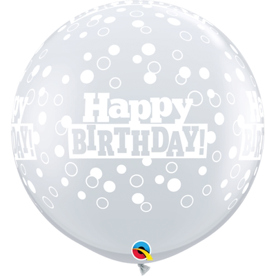 先锋印花球 36吋 生日点点 Birthday Confetti Dots(钻石透明)2只