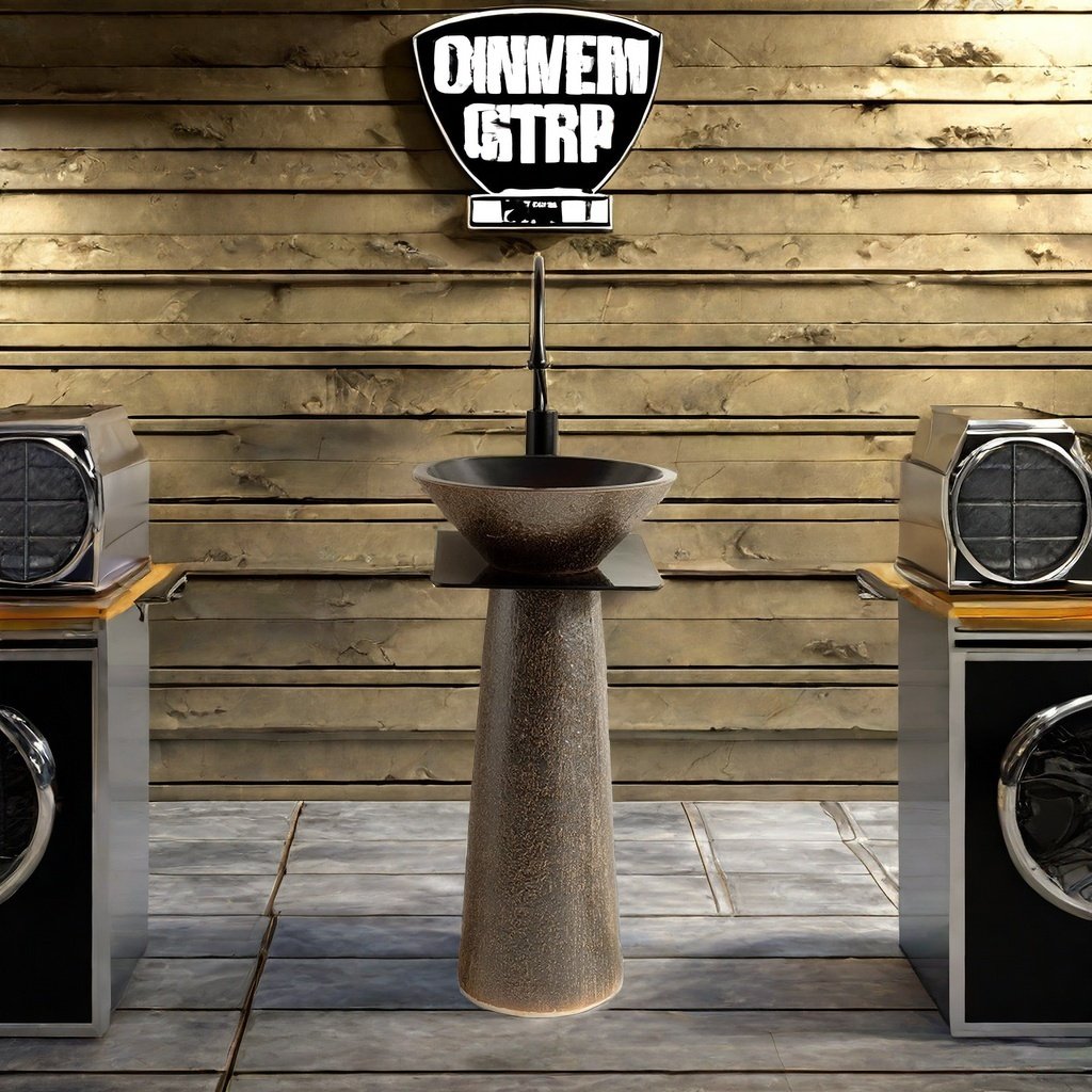 立柱式洗脸盆一体室外庭院