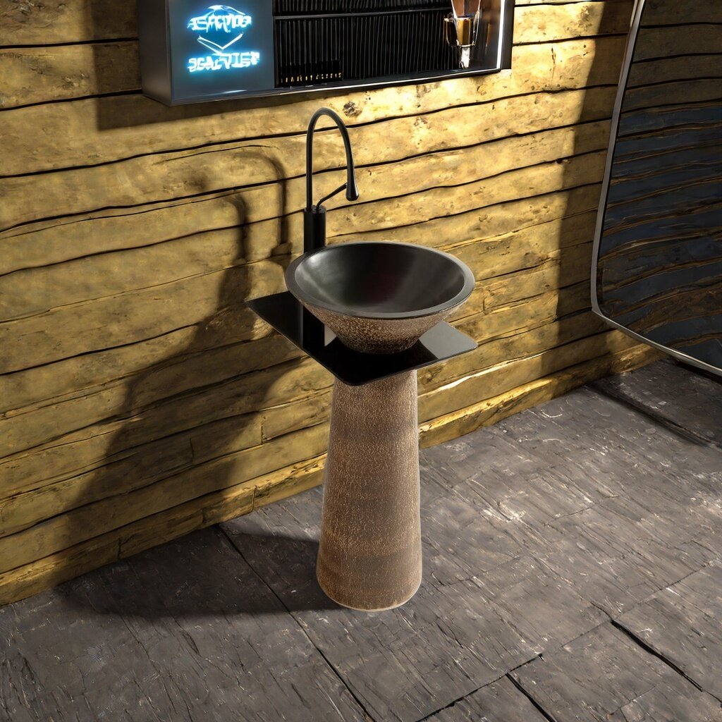 立柱式洗脸盆复古卫生间室外