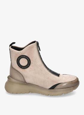 代购HISPANITAS女士靴子透气轻便防滑舒适侧拉链圆头厚底