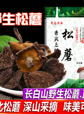 东北特产野生松蘑菇长白山松菇松蛾粘团子干货松茸牛肝菌松菇250g