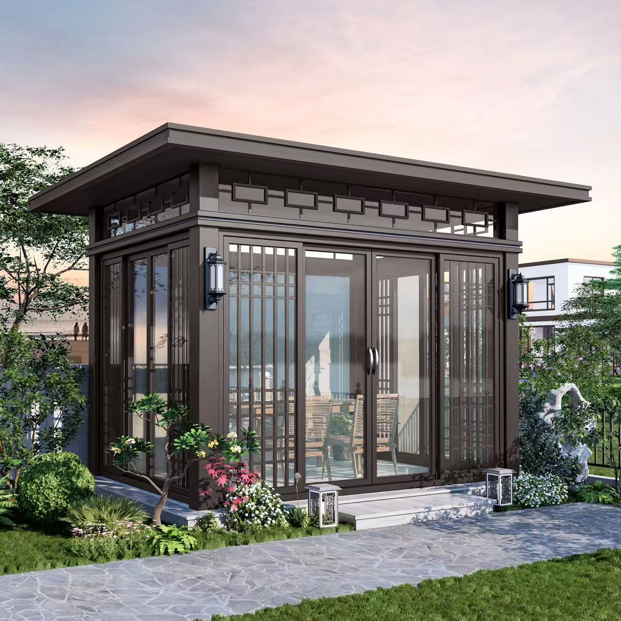 院子凉亭户外庭院别墅铝合金凉亭新中式亭子铝艺景观茶亭室外凉棚