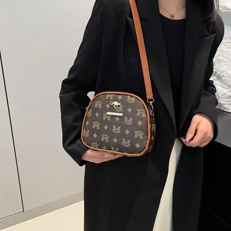2026新款斜挎包包包三层女士单肩韩版经典复古印花手提包