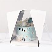 6寸8寸手提透明蛋糕盒INS风慕斯生日蛋糕盒子甜品点心PET包装 盒