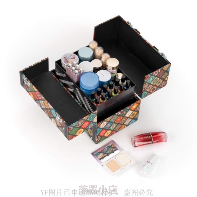 带灯护肤品箱子工具箱%化妆箱美妆彩妆专用收纳盒移动美容师包