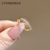 LYNNROMAN麦穗水晶戒指女高级轻奢精致时尚 开口可调节食指戒尾戒