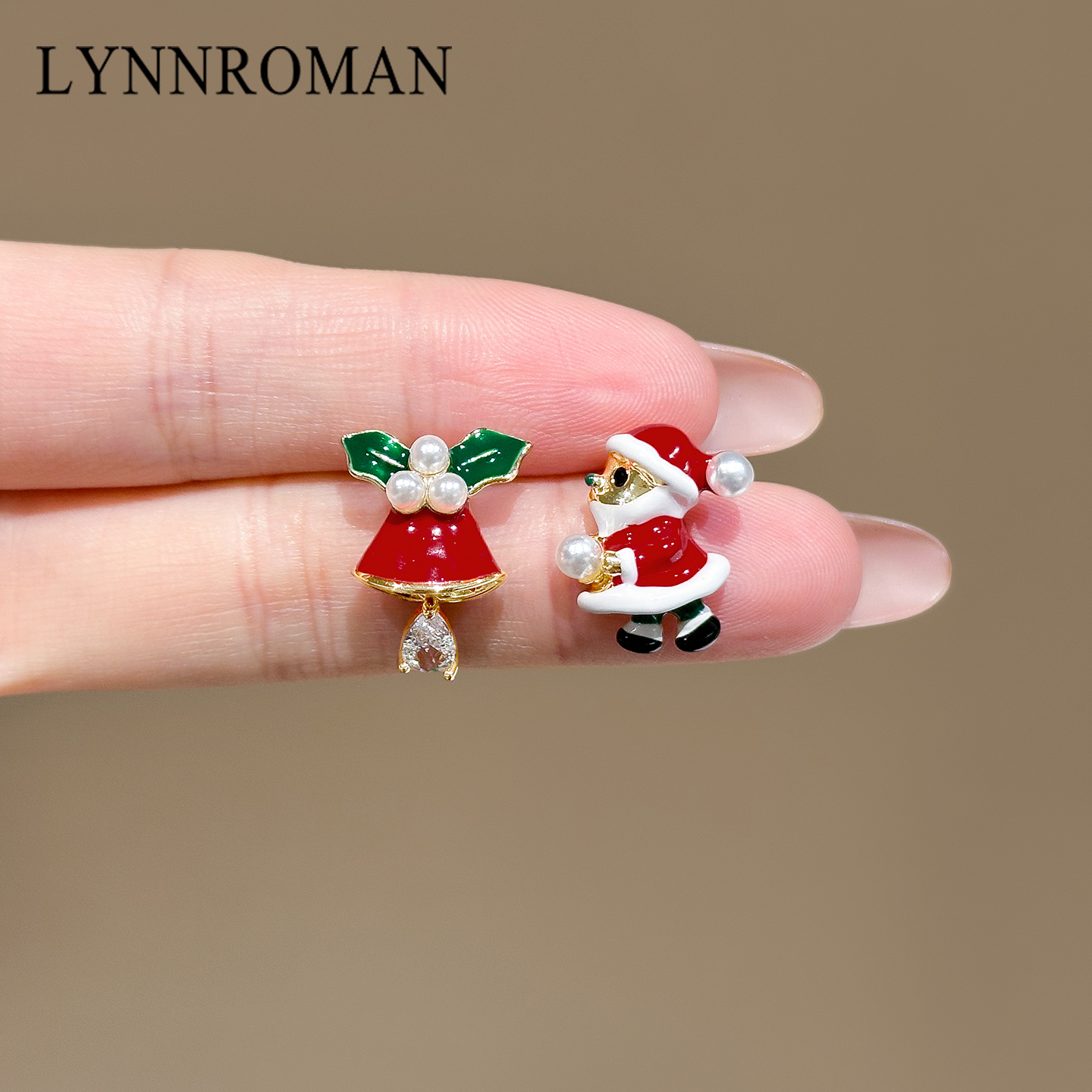 圣诞老人铃铛耳钉女轻奢