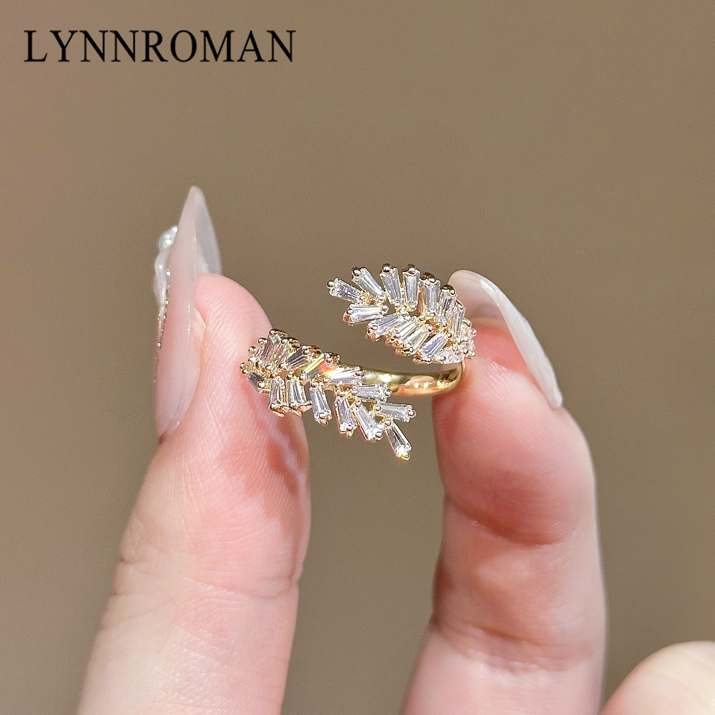 LYNNROMAN水晶树叶戒指女时尚百搭指环2025新款高级感食指戒配饰,饰品/流行首饰/时尚饰品新,戒指/指环,淘宝优惠券,粉丝福利购,淘宝优惠卷