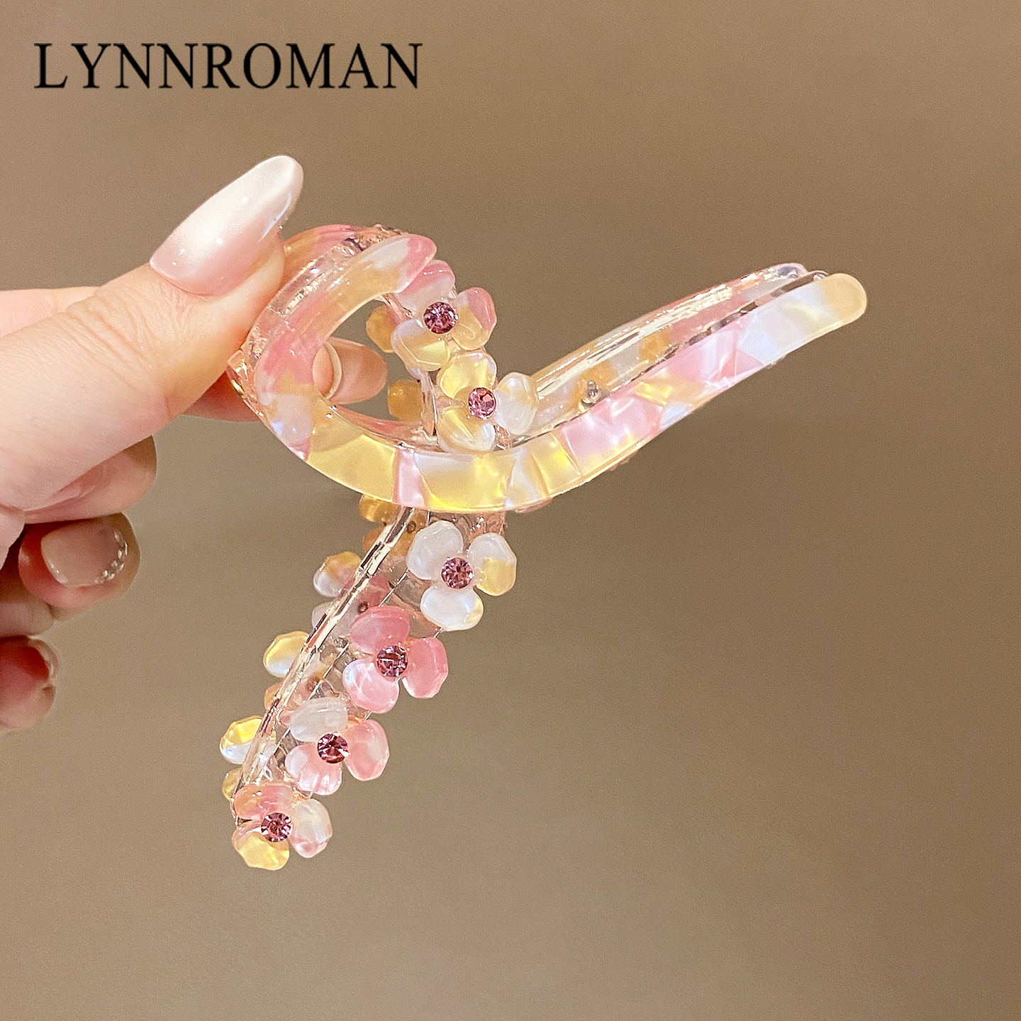 花朵镶钻发夹女款ins简约