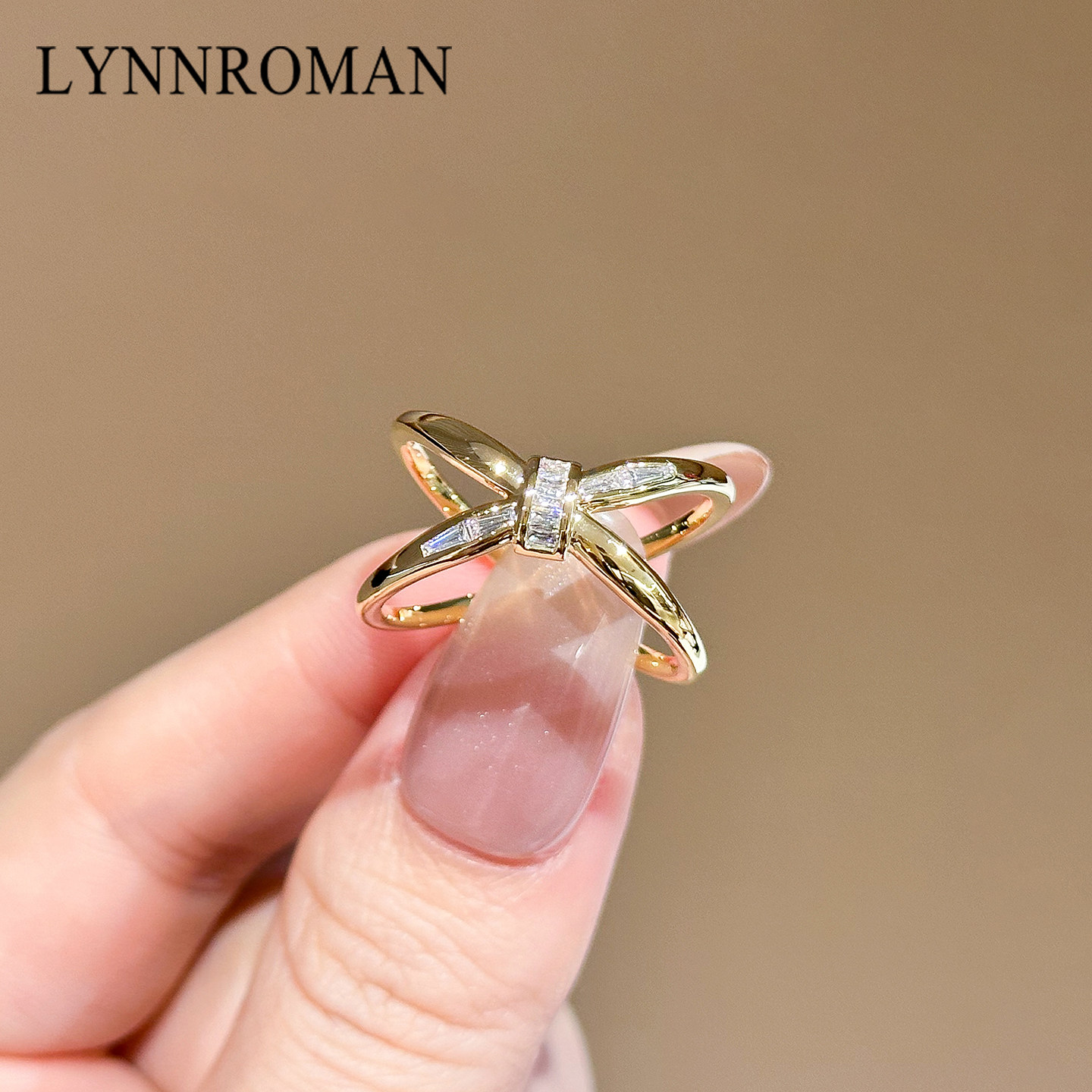 LYNNROMAN金色丝巾扣女士高级感蝴蝶结风衣腰带打结高端固定扣环