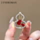 LYNNROMAN新年红色镶钻葫芦胸针女福字中国风精美配饰新中式 胸花