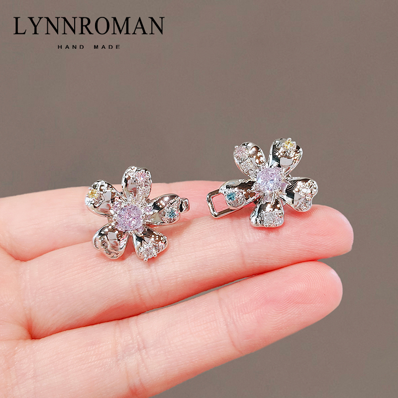 彩色鋯石花朵收腰扣女