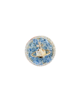 高档水晶蓝色星球胸针