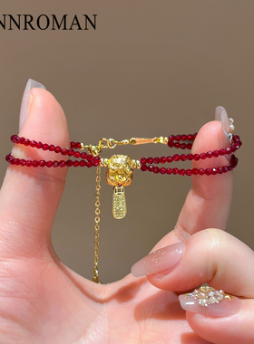 纳福招财手链金色挂坠