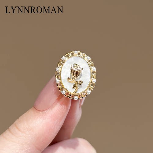 玫瑰花珍珠胸针女别针