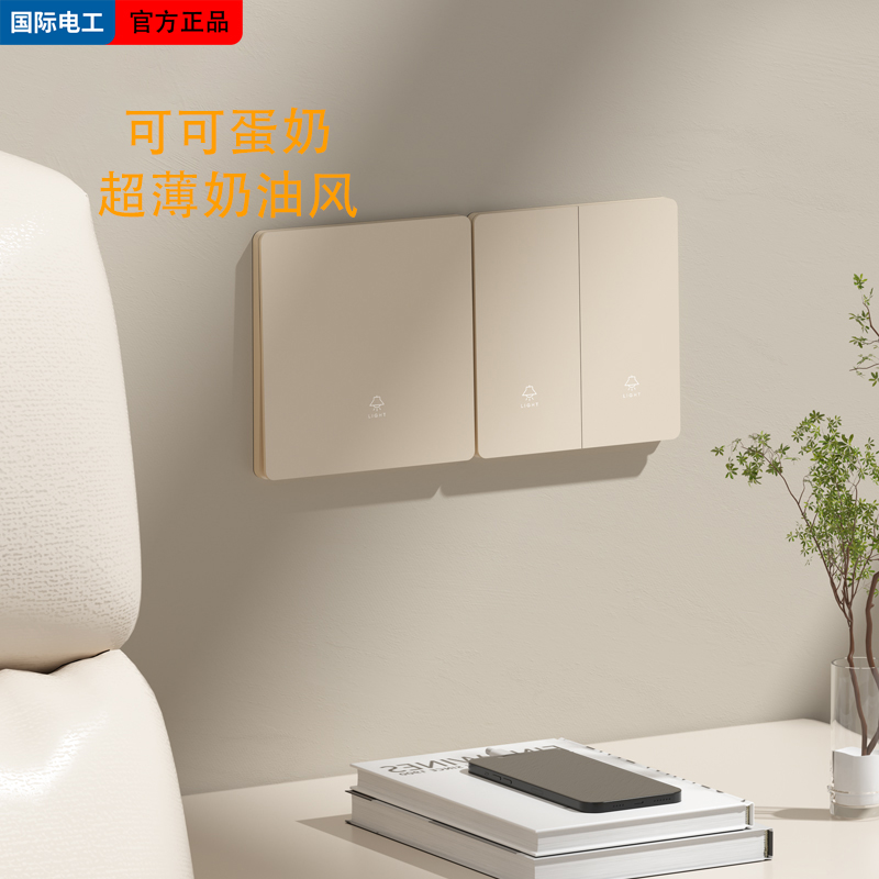 国际电工可可蛋奶单控开关