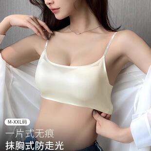 原版 文胸可外露细 无痕内衣女薄款 小胸聚拢无钢圈抹胸防走光一片式