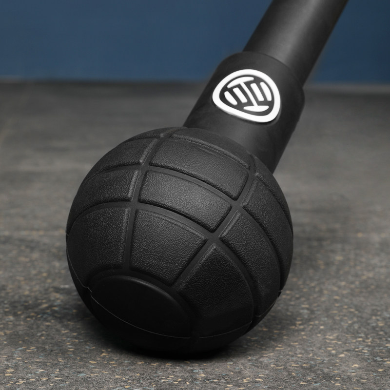 吕小军luxiaojun橡胶杠铃炮筒球地雷炮筒配件下蹲推挺举旋转动作