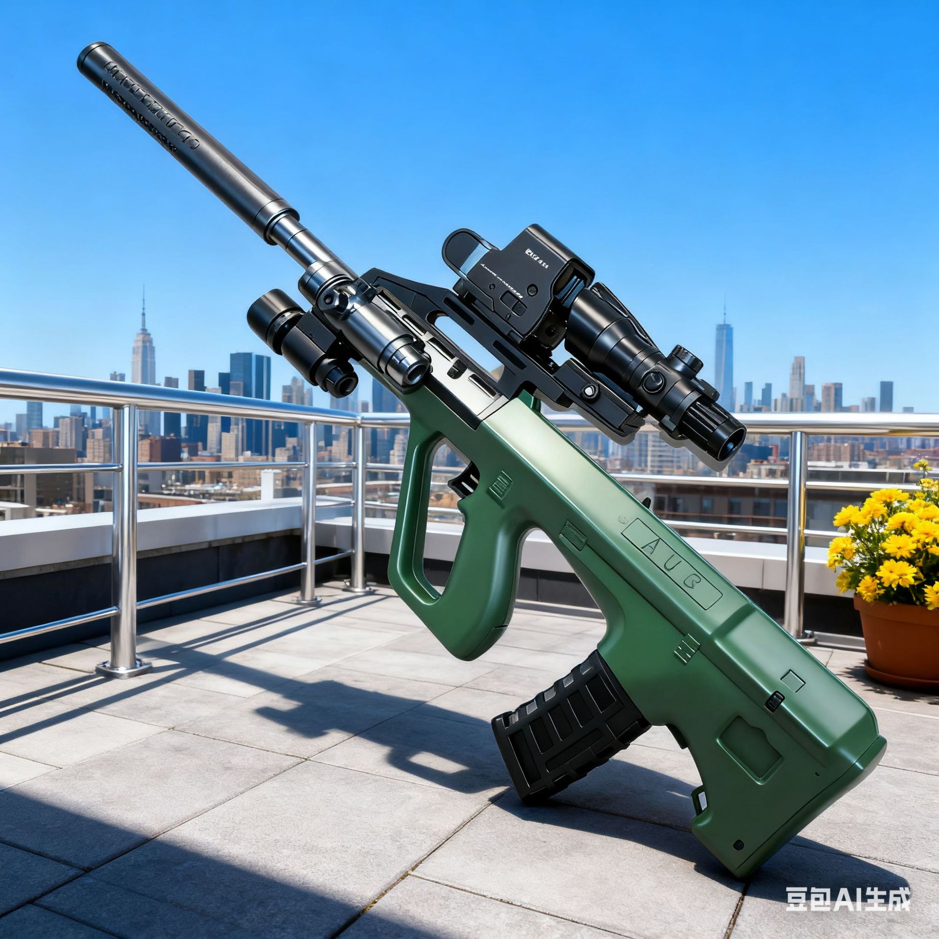 手自一体AUG电动连发玩具枪