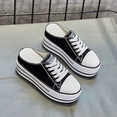 懒人帆布拖鞋松糕鞋价格 懒人帆布拖鞋松糕鞋图片 星期三