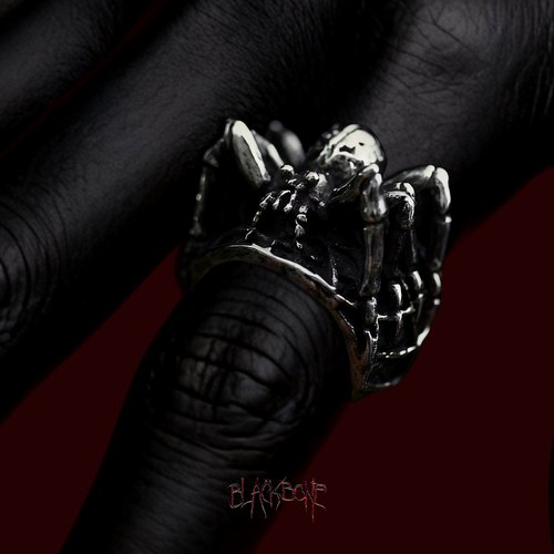 黑骨超重工钛钢暗黑深渊蜘蛛戒指