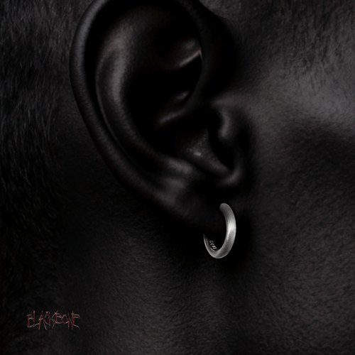 黑骨S925通体纯银拉丝耳环