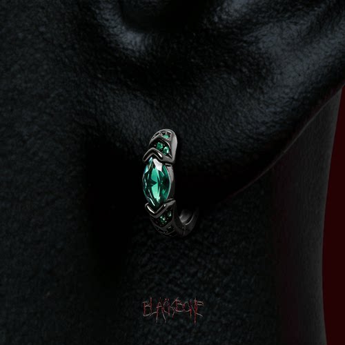 黑骨S999足银荷鲁斯百搭耳环