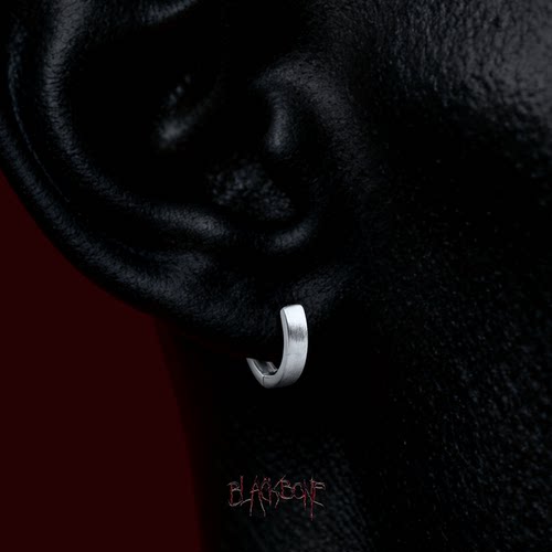 黑骨S999足银拉丝素圈耳环