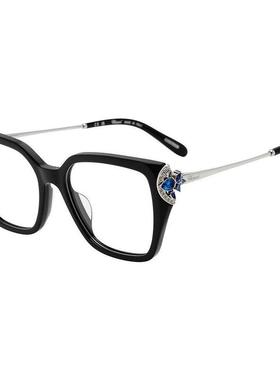 代购Chopard女士眼镜框方形全框黑色金属腿日常佩戴办公眼镜架