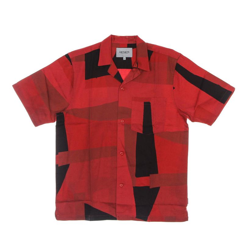 CARHARTT WIP男装短袖衬衫几何印花左口袋休闲舒适透气面料