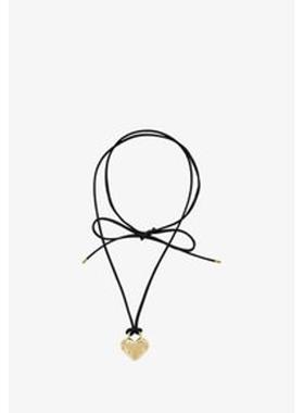 代购Fossil/化石女士金属皮革拼接颈链时尚百搭配饰金黄色调修长