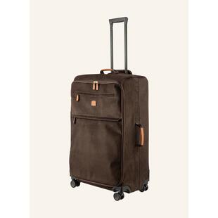 代购 拉杆箱多层收纳双拉链闭合侧边口袋顶部提手棕色 Brics男士