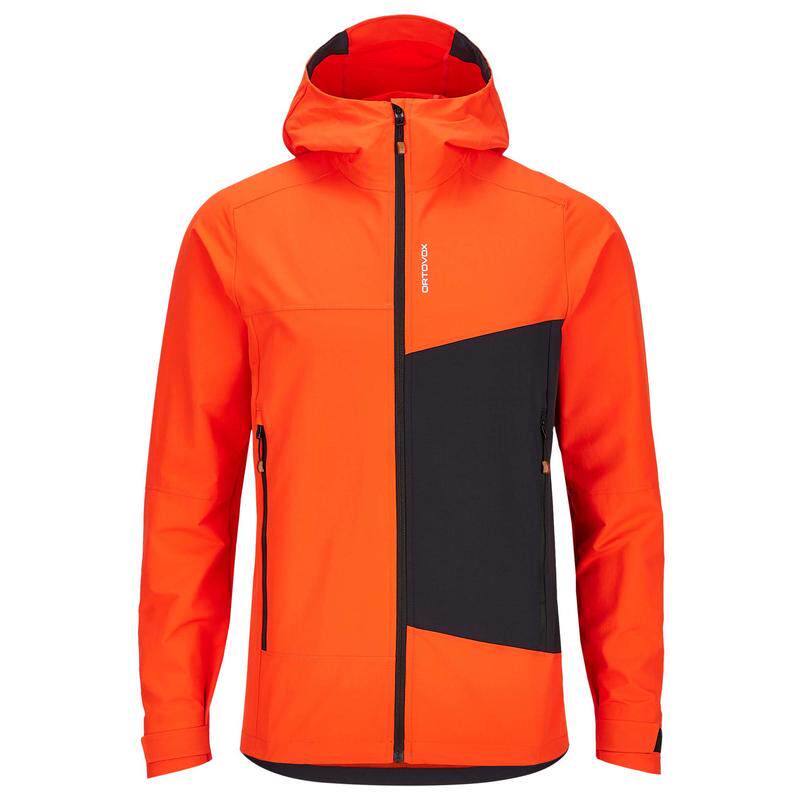 代购Ortovox男士软壳衣防风防水保暖户外夹克连帽长袖登山服