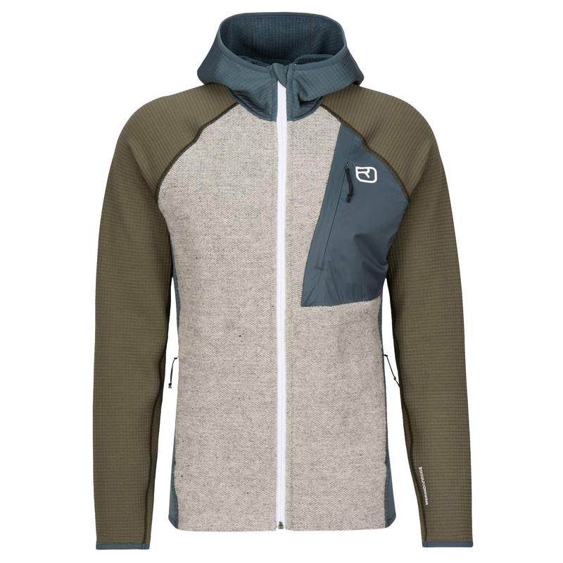 代购Ortovox男士抓绒衣保暖排湿防风保暖外套连帽长袖户外夹克