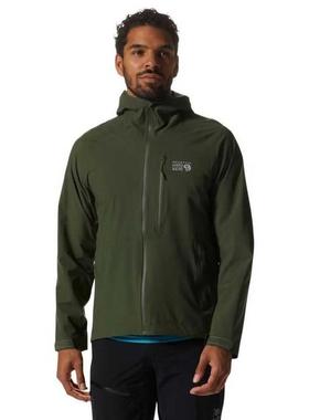 代购Mountain hardwear山浩软壳衣男防水防风透气轻量绿色