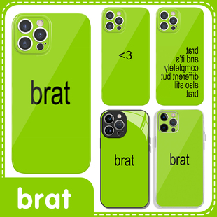 brat手机保护壳苹 果15华为mate60周边iPhone16Promax小米14欧美潮牌vivo辣妹风OPPO时尚13charli xcx12潮流4