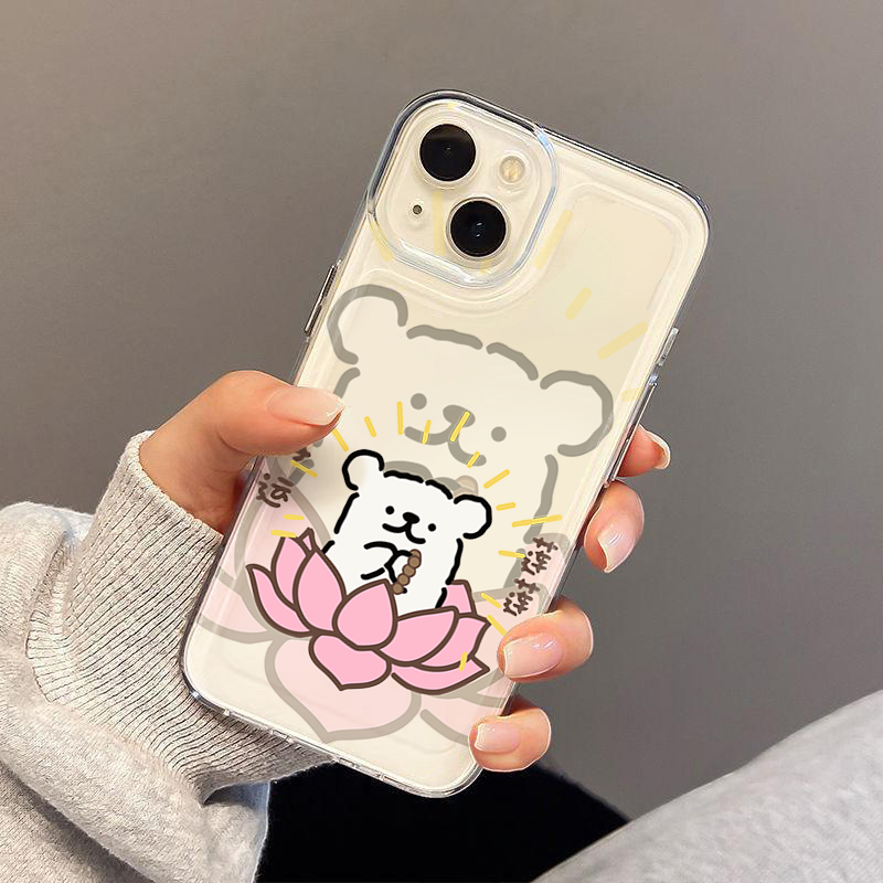 线条小狗好运莲莲简约iPhone15手机壳苹果14Promax全包可爱ins防摔xr/xs软11/8plus创意12/13mini涂鸦6s太空