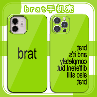 brat手机保护壳苹 果16promax适用于 于华为mate60绿色oppo红米k70畅享60荣耀200字母vivox100s小米14一加华