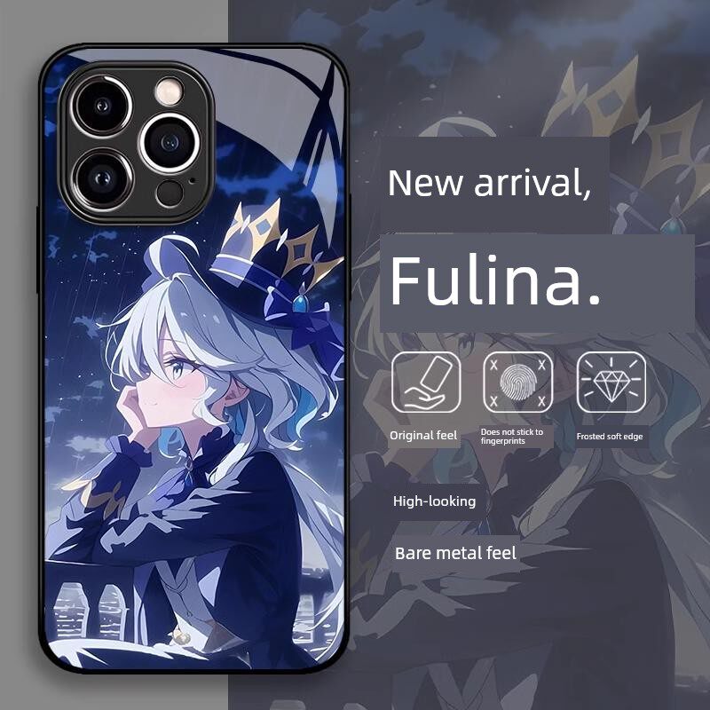 原神手机壳芙宁娜绫华刻晴适用苹果iphone17小米15华为m70玻璃红米k80雷神iqoo万叶oppo一加ace5至尊神子动漫